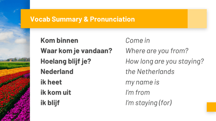 vocab and pronunciation